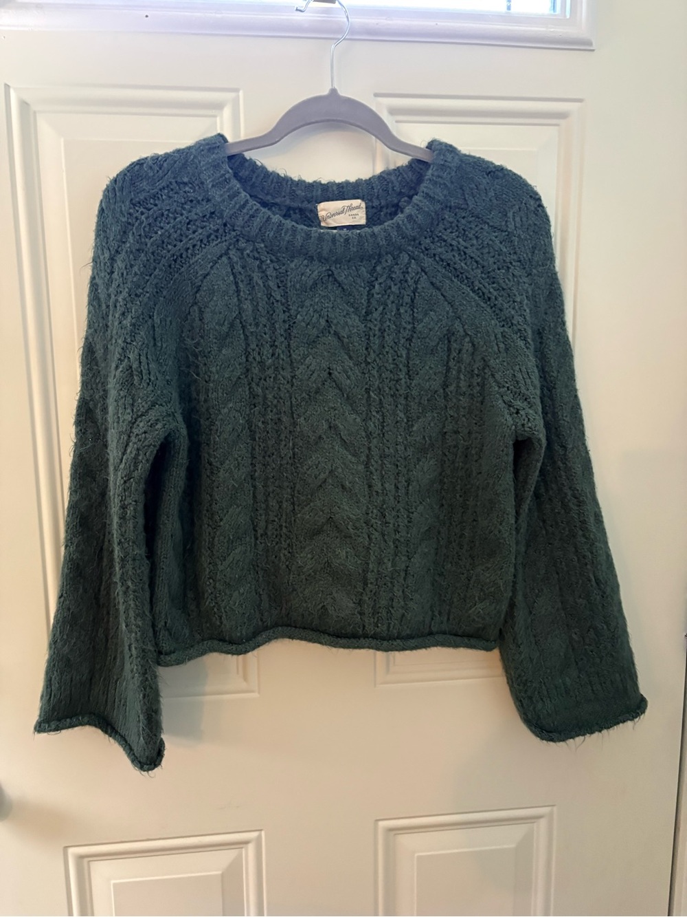 Universal Thread Dark Teal Cable Knit Crewneck Sweater